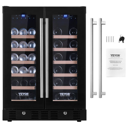 JC-150WM - 24-Inch Dual-Zone Wine & Beverage Fridge with Digital Control