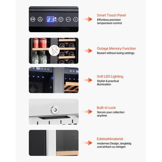 YC120-2D - 24" Dual Zone Beverage Cooler with Glass Doors