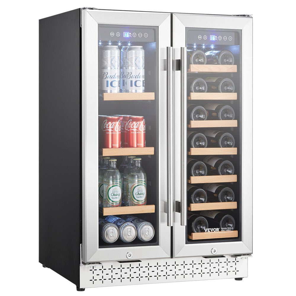YC120-2D - 24" Dual Zone Beverage Cooler with Glass Doors