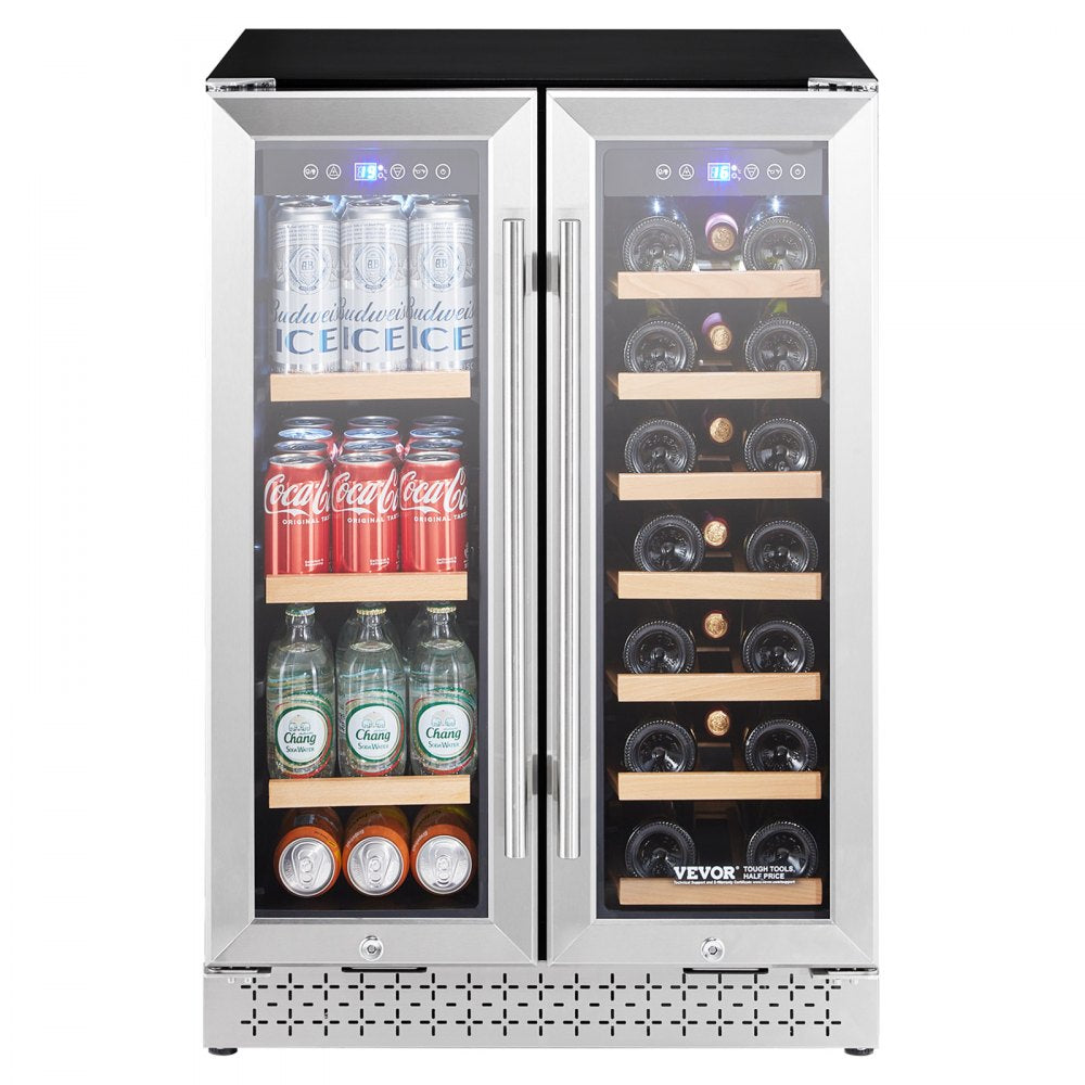 YC120-2D - 24" Dual Zone Beverage Cooler with Glass Doors