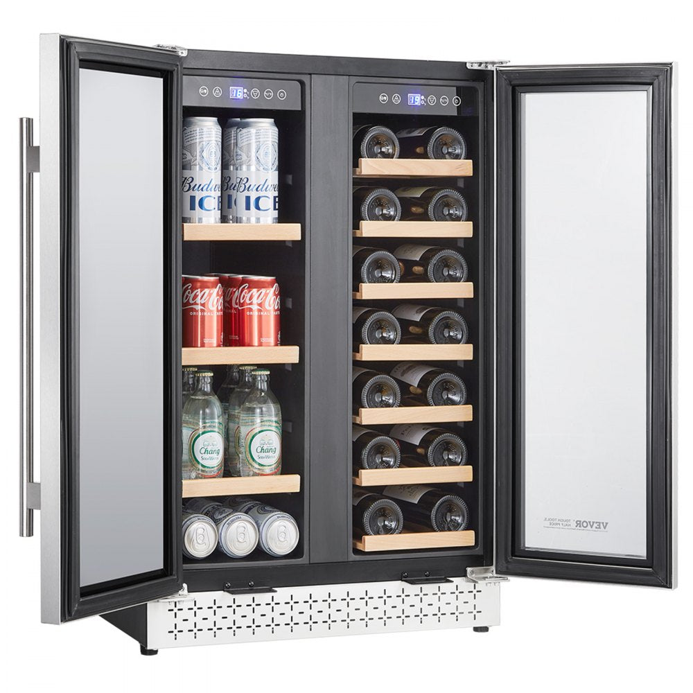 YC120-2D - 24" Dual Zone Beverage Cooler with Glass Doors