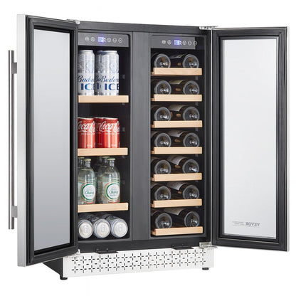 YC120-2D - 24" Dual Zone Beverage Cooler with Glass Doors