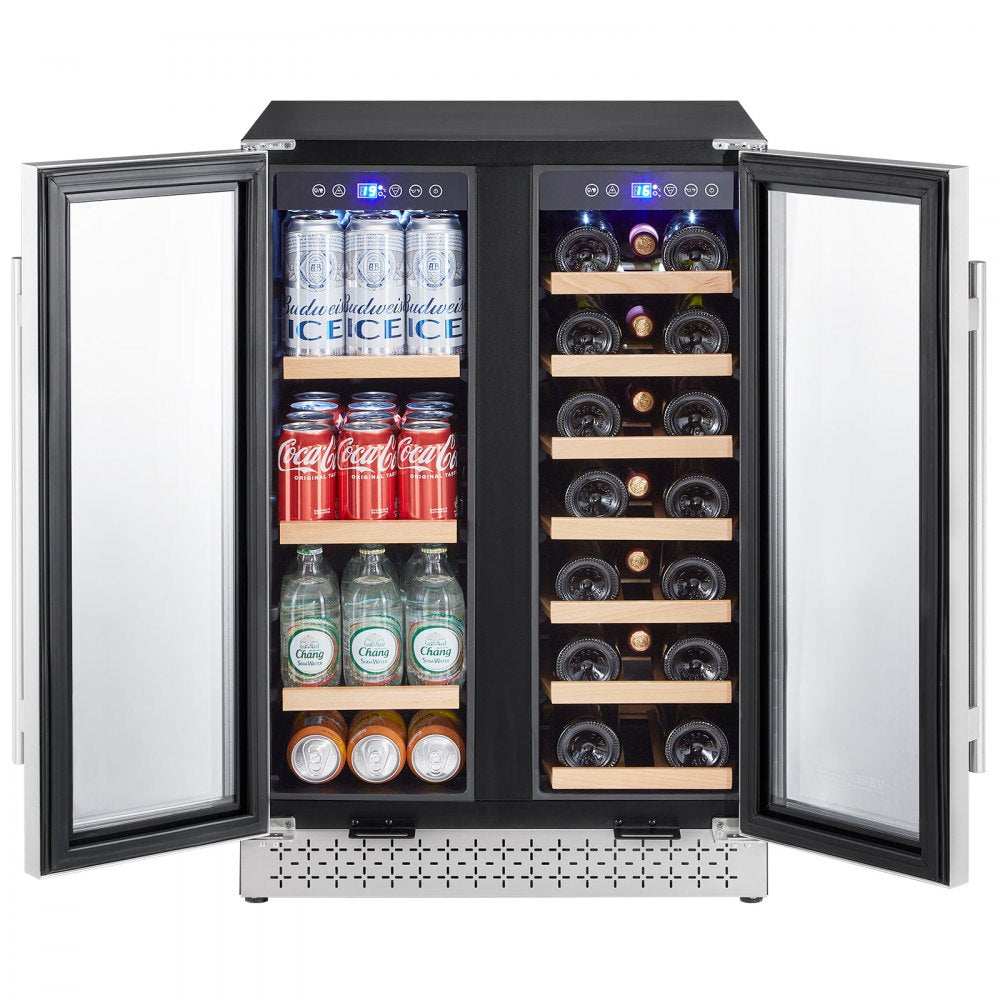 YC120-2D - 24" Dual Zone Beverage Cooler with Glass Doors