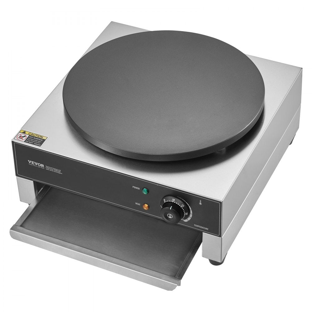 HT-1E - 400mm Stainless Steel Crepe Machine for Effortless Waffles