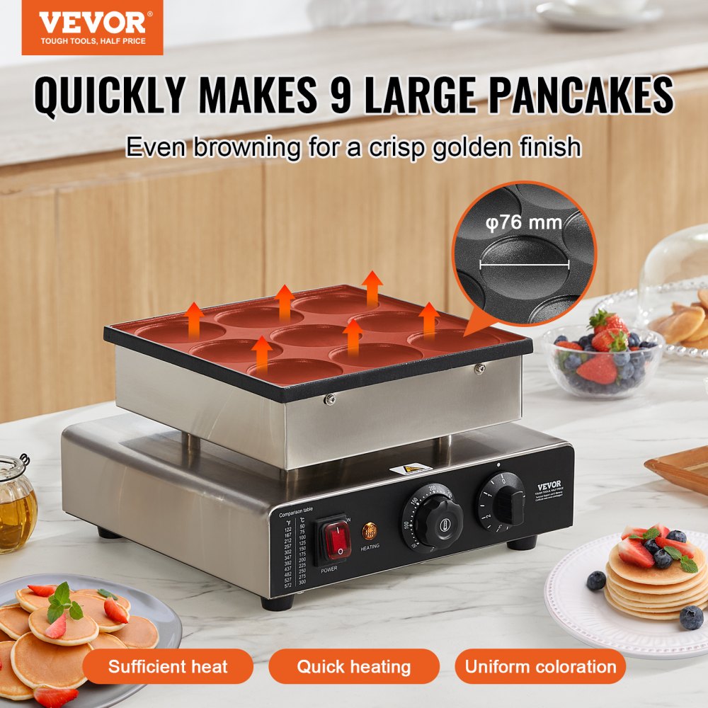 PC-9 - Professional Dorayaki Maker with Accurate Timer & Stainless Steel Build