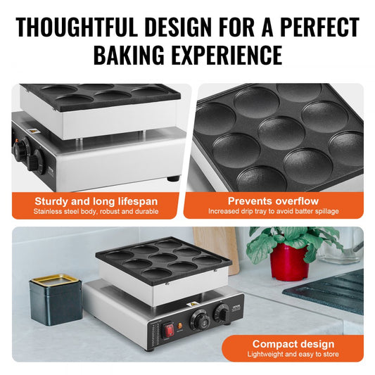 PC-9 - Professional Dorayaki Maker with Accurate Timer & Stainless Steel Build