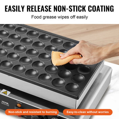 PC-50 - 1700W Stainless Steel Mini Pancake Maker for 50 Waffles