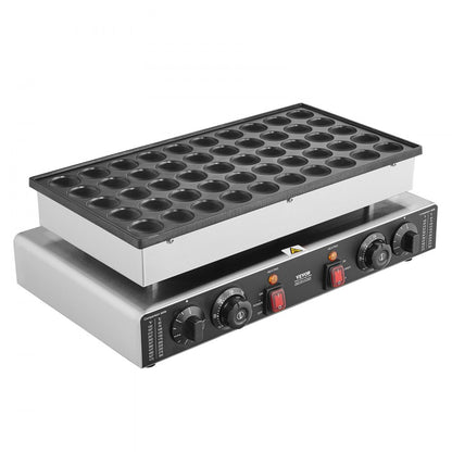 PC-50 - 1700W Stainless Steel Mini Pancake Maker for 50 Waffles