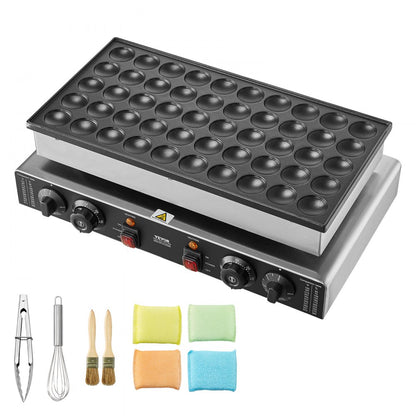 PC-50 - 1700W Stainless Steel Mini Pancake Maker for 50 Waffles