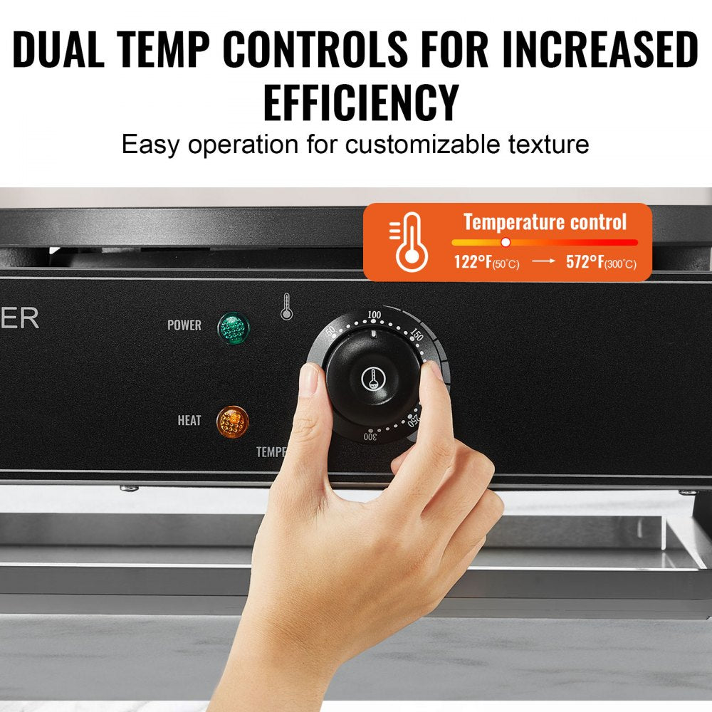 HT-2E - Commercial 3400W Crepe Maker with Adjustable Heat & Beep Alert