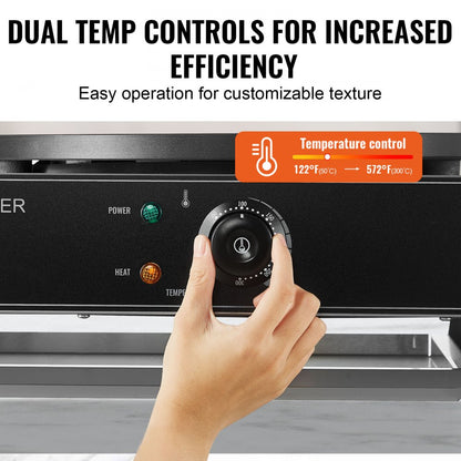 HT-2E - Commercial 3400W Crepe Maker with Adjustable Heat & Beep Alert