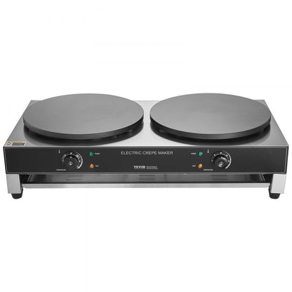 HT-2E - Commercial 3400W Crepe Maker with Adjustable Heat & Beep Alert