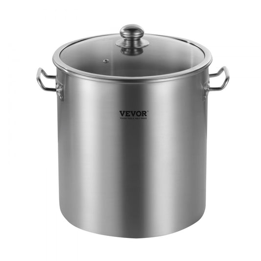 SP24QT303307D - 24QT Stainless Steel Stockpot with Glass Lid & Heavy Duty Design