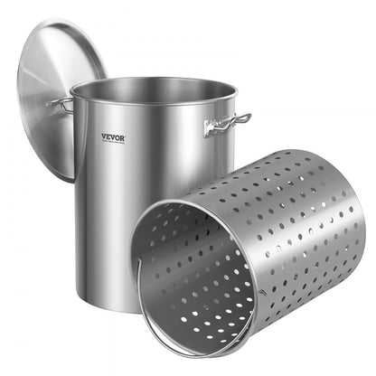 SP36QT324206S - 36QT Stainless Steel Stockpot with Strainer Basket & Handle