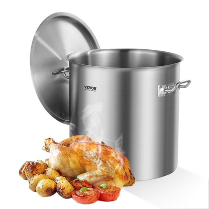 SP53QT404003D - 53QT Heavy-Duty Stainless Steel Stock Pot with Dual Handles