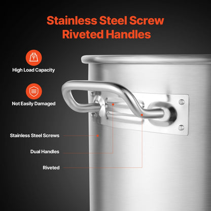 SP64QT404506S - 64QT Stainless Steel Stockpot with Strainer and Lid