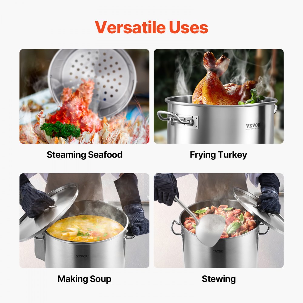 SP64QT404506S - 64QT Stainless Steel Stockpot with Strainer and Lid