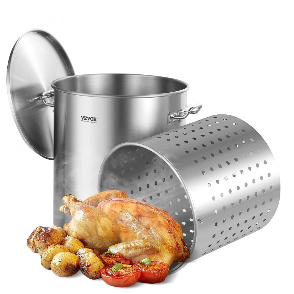SP64QT404506S - 64QT Stainless Steel Stockpot with Strainer and Lid