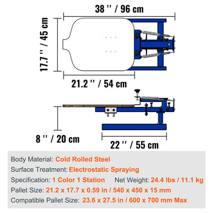 010278872998 - Beginner-Friendly Screen Printing Machine, 21.2 x 17.7 in