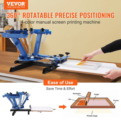 010833260552 - 4 Color Screen Printing Machine for DIY T-Shirt Projects