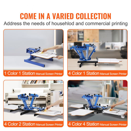 010782857170 - Compact 4-Color VEVOR Screen Printing Machine for Small Spaces
