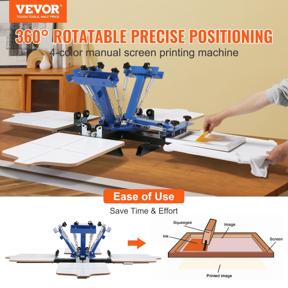 010598453338 - VEVOR 21.2"x17.7" Screen Printing Machine for T-Shirts