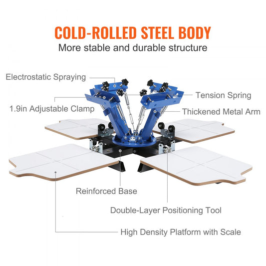 010598453338 - VEVOR 21.2"x17.7" Screen Printing Machine for T-Shirts
