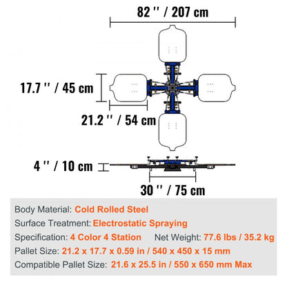 010598453338 - VEVOR 21.2"x17.7" Screen Printing Machine for T-Shirts