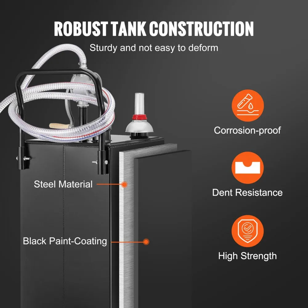 30 Gallon Fuel Caddy - Portable Stainless Steel Gas Tank with Manual Pump