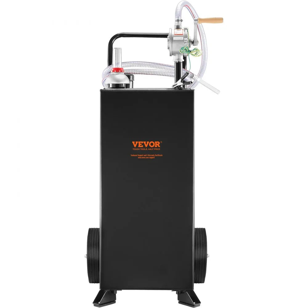 30 Gallon Fuel Caddy - Portable Stainless Steel Gas Tank with Manual Pump