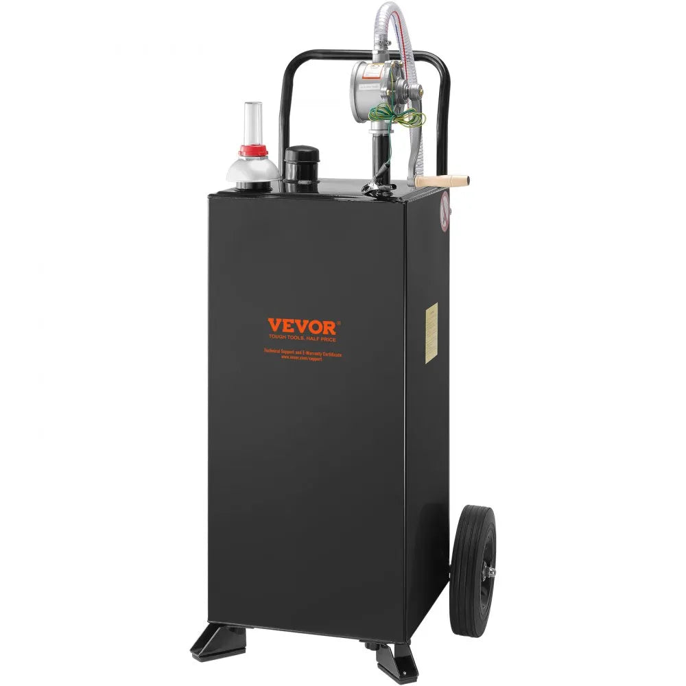 30 Gallon Fuel Caddy - Portable Stainless Steel Gas Tank with Manual Pump