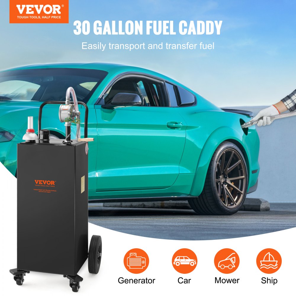 30 Gallon Fuel Caddy - Durable Fuel Storage Tank on Wheels for Easy Transport
