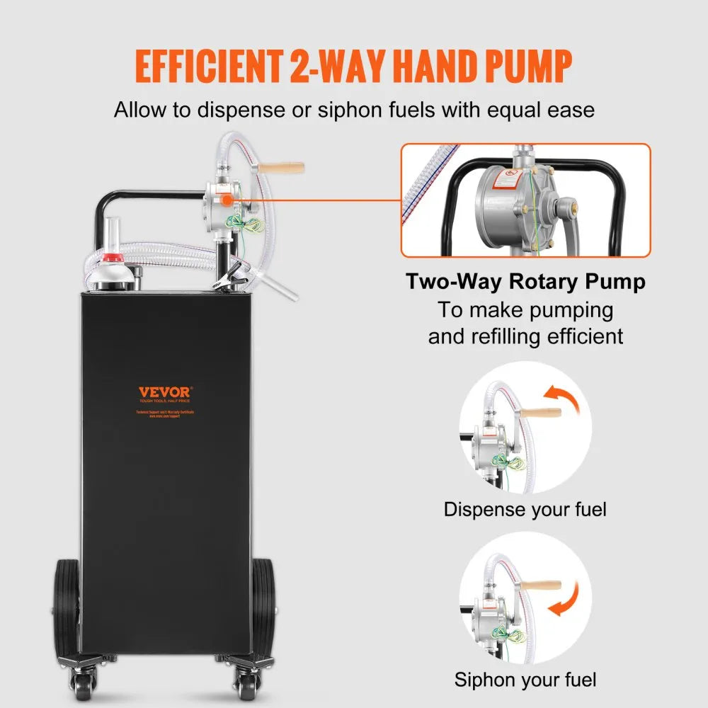 30 Gallon Fuel Caddy - Durable Fuel Storage Tank on Wheels for Easy Transport