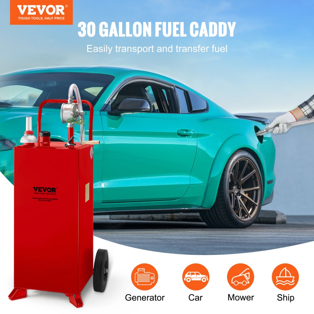 30 Gallon Fuel Caddy - Mobile Fuel Storage with Pump and Wheels