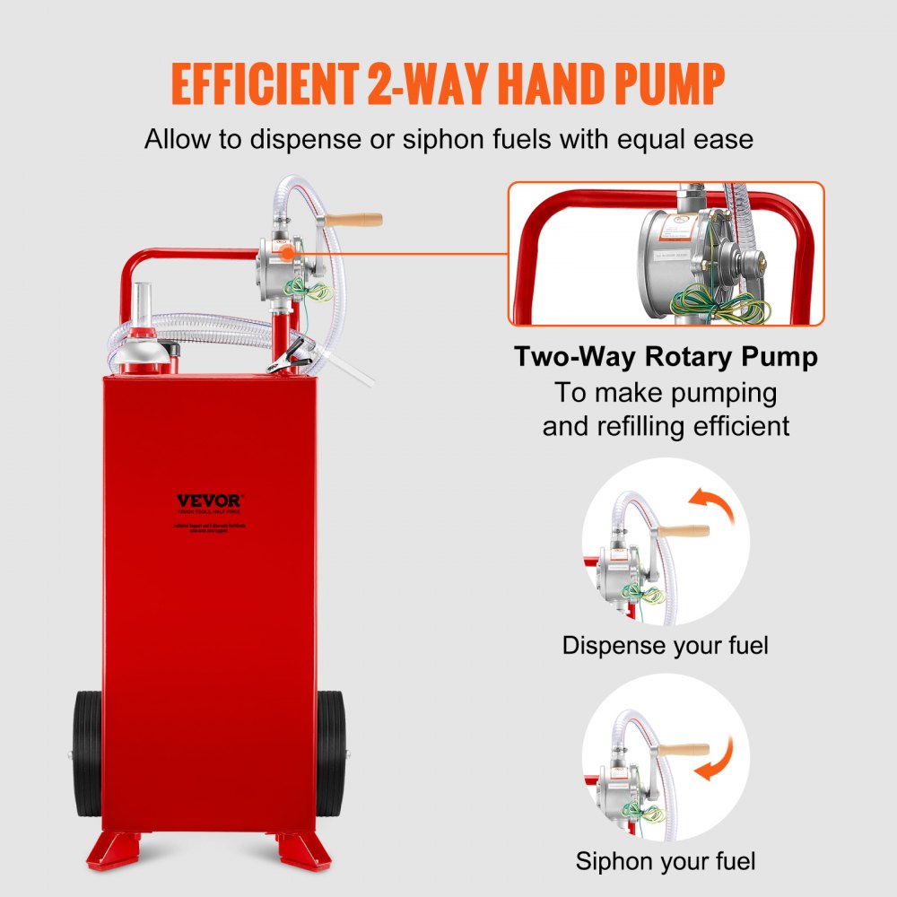 30 Gallon Fuel Caddy - Mobile Fuel Storage with Pump and Wheels