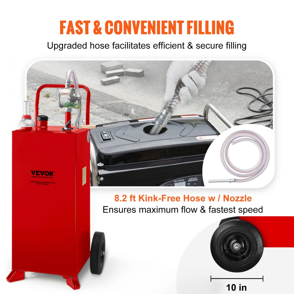 30 Gallon Fuel Caddy - Mobile Fuel Storage with Pump and Wheels