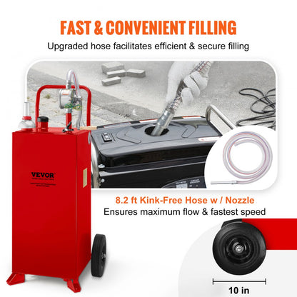 30 Gallon Fuel Caddy - Mobile Fuel Storage with Pump and Wheels