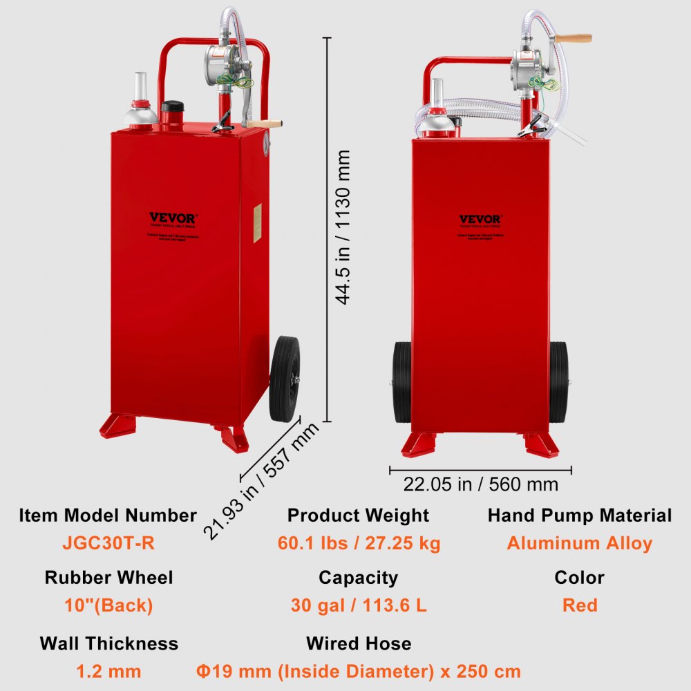 30 Gallon Fuel Caddy - Mobile Fuel Storage with Pump and Wheels