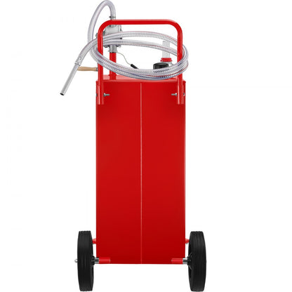 30 Gallon Fuel Caddy - Portable Gas Storage Tank with Manual Pump and Wheels