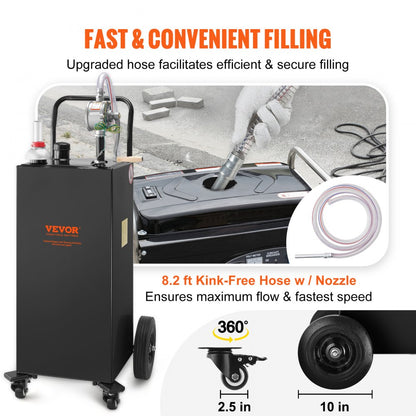 35 Gallon Fuel Caddy - 35 Gallon Portable Fuel Tank with Manual Pump