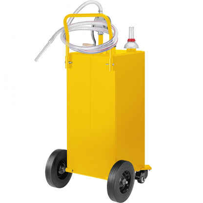 35 Gallon Fuel Caddy - Manual Pump Fuel Tank with Wheels for Easy Transport