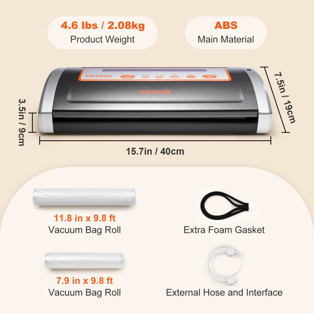 VS5500 - Efficient VEVOR Vacuum Sealer for Fresh Food Storage