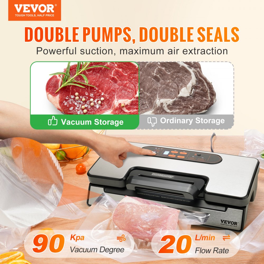 VS5164 - Efficient Dual Pump Vacuum Sealer for Moist & Dry Foods