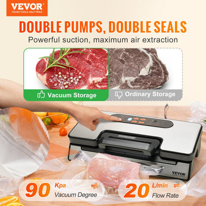 VS5164 - Efficient Dual Pump Vacuum Sealer for Moist & Dry Foods