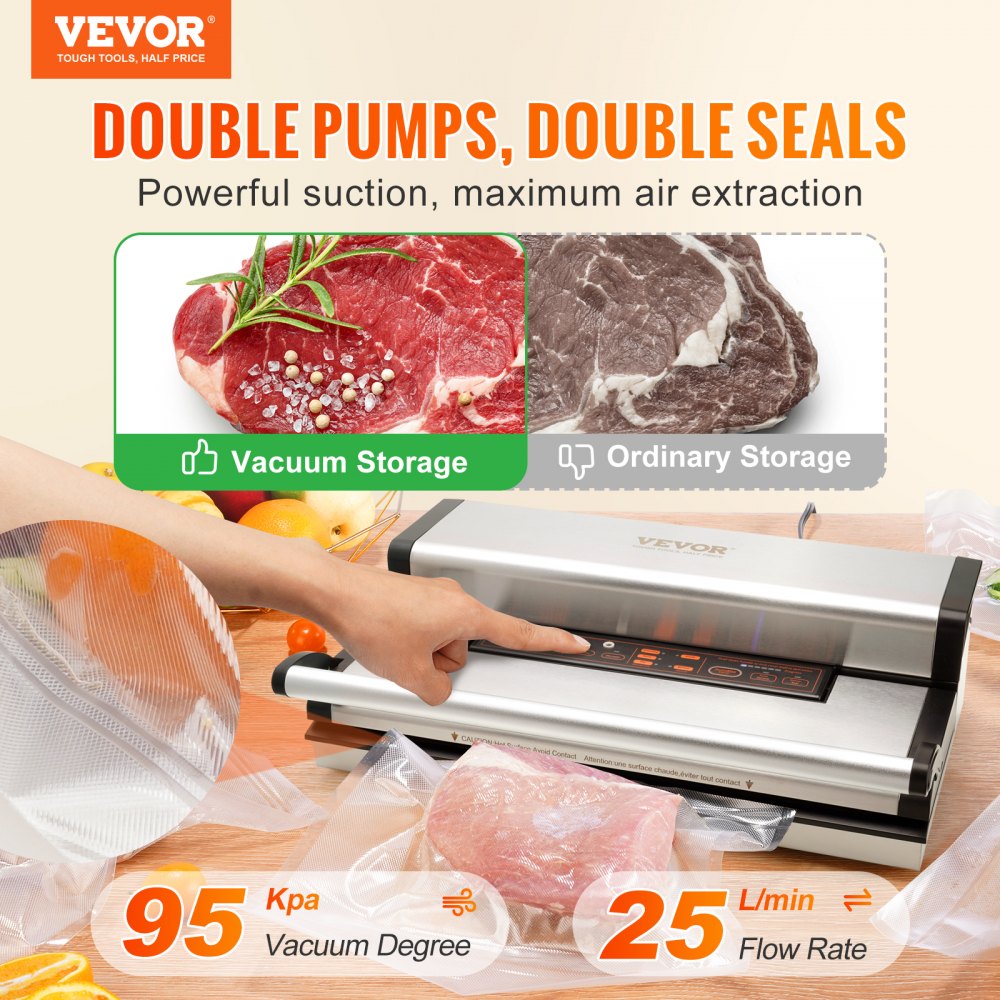 VS5425 - 350W Dual Pump Vacuum Sealer with Built-in Cutter & Storage