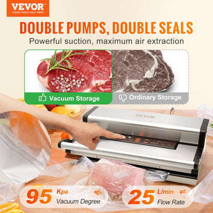 VS5425 - 350W Dual Pump Vacuum Sealer with Built-in Cutter & Storage