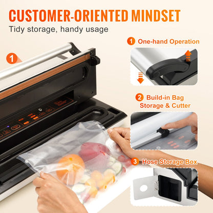VS5425 - 350W Dual Pump Vacuum Sealer with Built-in Cutter & Storage