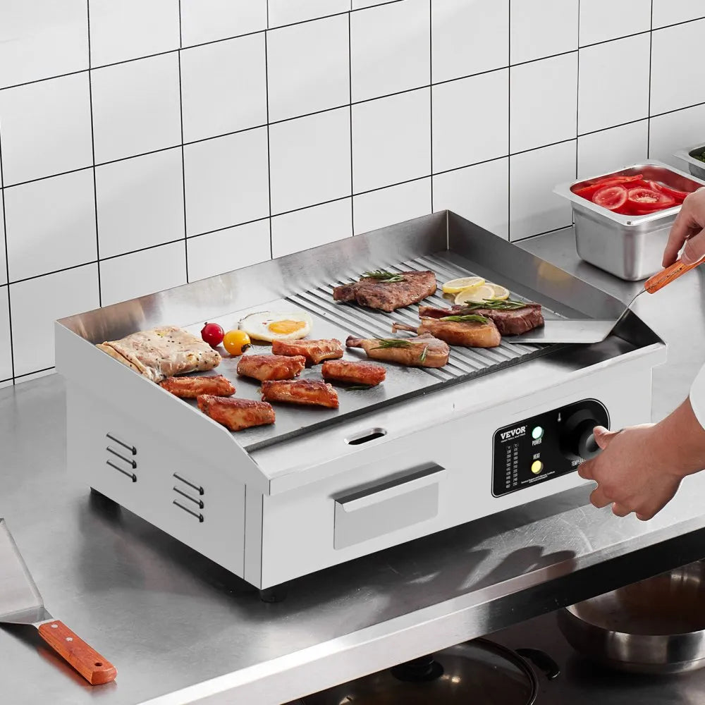 HT-821 - VEVOR 1600W Commercial Electric Griddle with 122℉-572℉ Temp Control