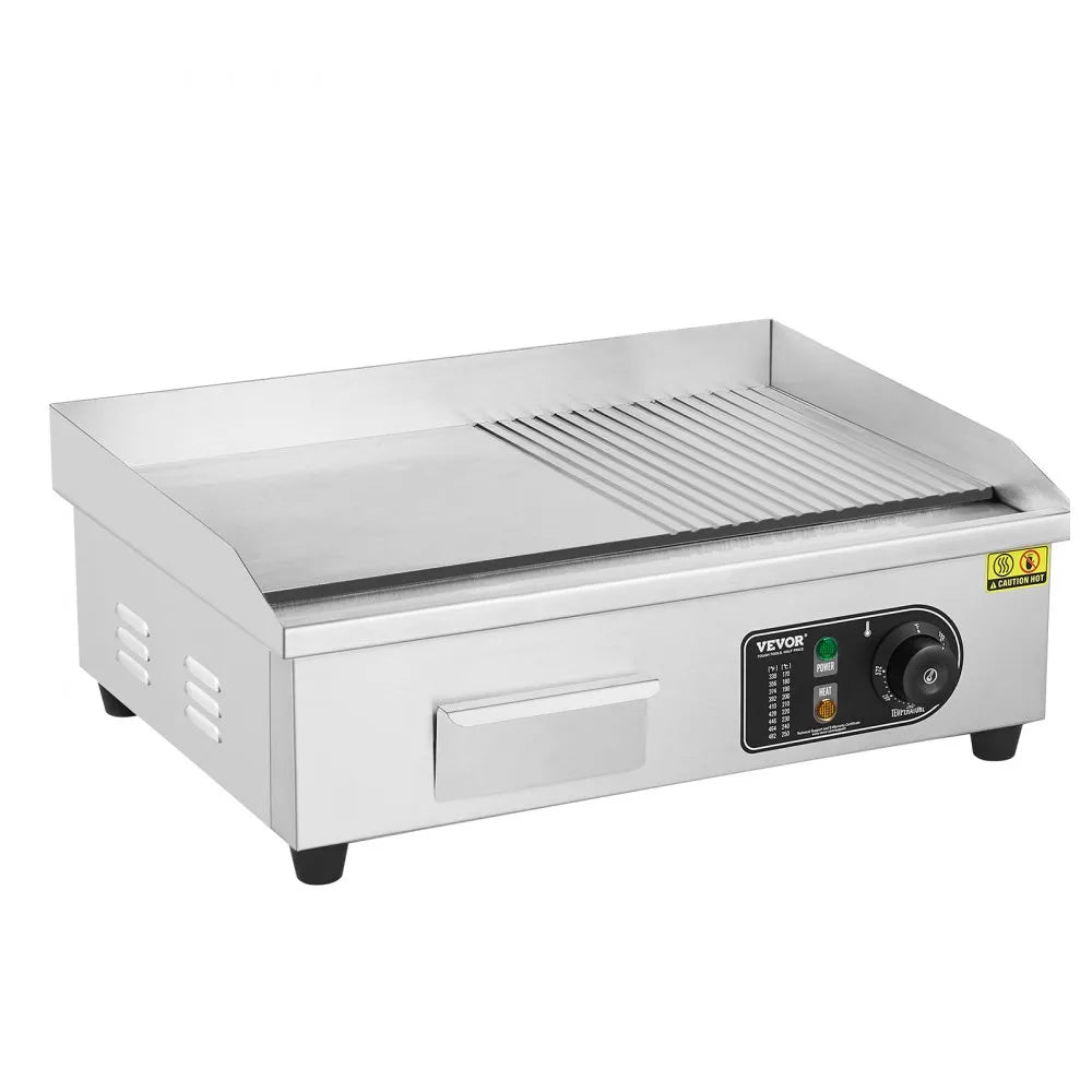 HT-821 - VEVOR 1600W Commercial Electric Griddle with 122℉-572℉ Temp Control