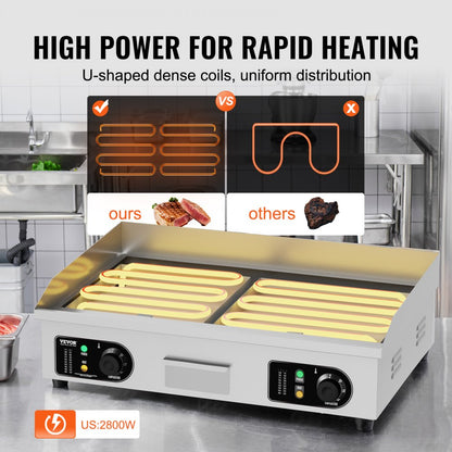 HT-822 -  A3 Iron Electric Griddle with Adjustable Temp Control